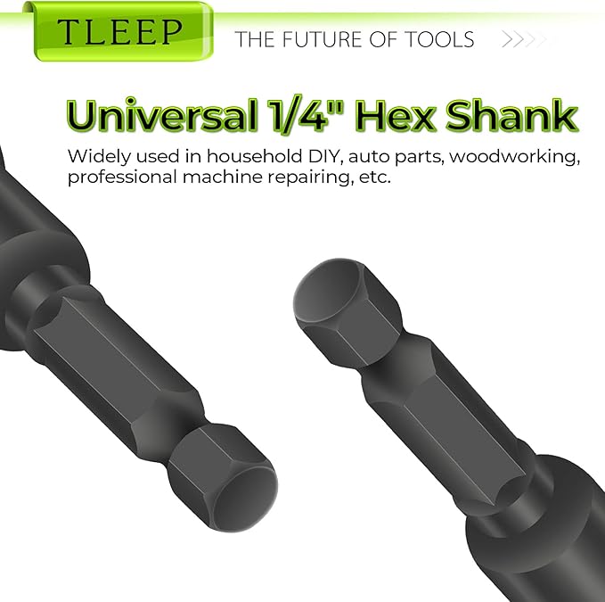 20 x 65MM Magnetic Power Nut Driver Set for Impact Drill, 1/4" Hex Head Drill Bit Set SAE & Metric Screwdriver Socket Set, Chrome Vanadium Steel Quick Change Chuck Socket Wrench Nut Setters