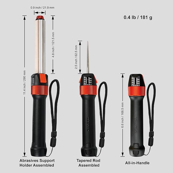 SHARPAL 210N TRANSFOROD 11-In-1 Adjustable Angle Knife Sharpener with Monocrystalline Diamond & Ceramic Rods, Tapered Rod & Leather Strops, Portable Sharpening Tool for Hunting & Outdoors