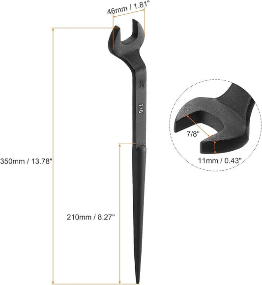 HARFINGTON Single Open End Spanner Wrench 7/8-inch 15 Degree Angle Single Open End SAE Construction Spanner Wrenches with 60째Offset Handle for Automotive Mechanical Maintenance