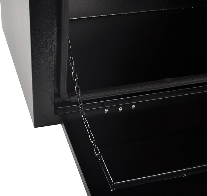 36 Inch Steel Tool Box with T-Handle Latch, Underbody Storage Truck Bed Organizer Toolbox for Trailer Pickup RV, Job Tool Chest, 36 X 18 X 18 Inch, Black