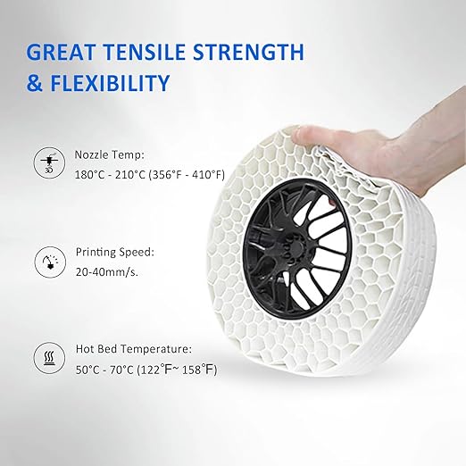 Geeetech TPU Filament 1.75mm, 95A Flexible 3D Printer Filament with High Elasticity, 1KG (2.2lbs) Spool, Dimensional Accuracy 짹0.03mm, Fits Most FDM Printers (Pink)