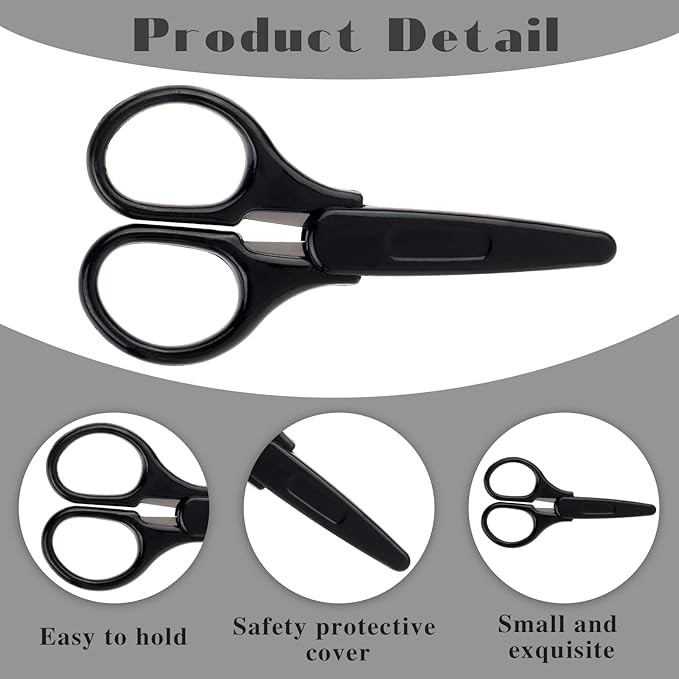 2Pcs All Purpose Craft Scissors Stainless Steel with Protective Cover Mini Detail Craft, Precision Straight Fine Tips Design for Paper Cutting, Scrapbooking