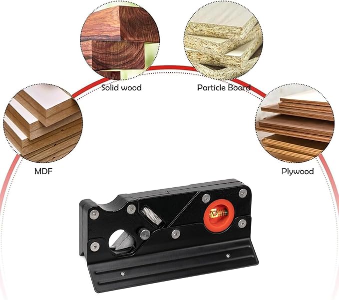 Chamfer Plane, Handheld Planers with Auxiliary Locator and 7 Blades, Woodworking Hand Planer Suitable for Quick Edge Trimming of Wood, Black, ZBD-0BA-QQK764