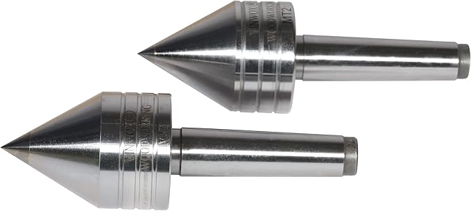 Wood Lathe Carbide Tipped Live Center, 2MT Morse Taper Shank, 8mm Carbide Tip with 60 Degree Point