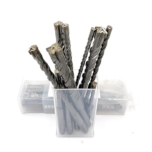 10 Pieces Carbide-Tipped SDS-Plus Rotary Hammer Drill Bit Set for Concrete竊똁rick,Block,Stone,Masonry