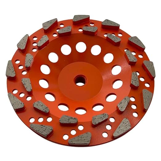 7" High Performance Diamond Grinding Wheels for Aggressive Concrete, Paint, Epoxy, Mastic & Coating Removal, #20 Grit, 24 Segments, 5/8"-11 Threaded Arbor