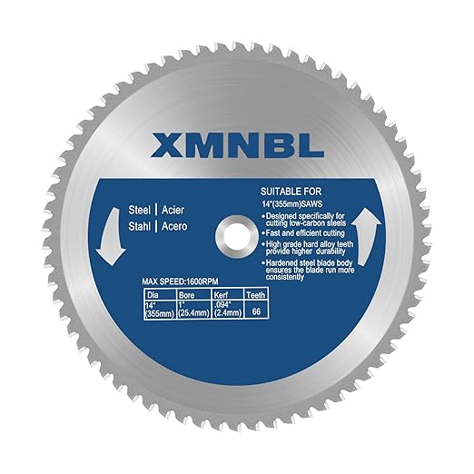 14 Inch Metal Steel Cutting Saw Blade,Replacement for Evolution 14 Inch Chop Saw Blade for Evolution S14CPS,S15CPS,S355MCS,S355CPS,S380CPS|Metal Cutting Saw,66Teeth Mild Steel Cermet Blade