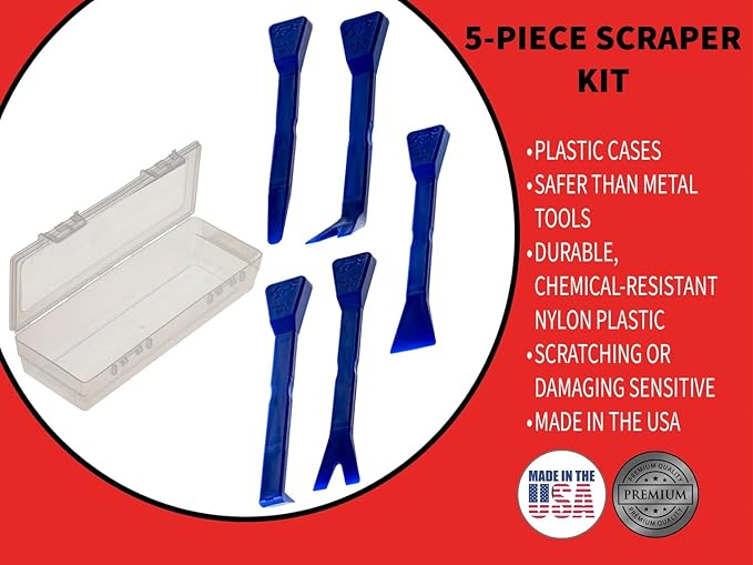 Bojo Tools - 5-Piece Plastic Pry Tool Kit with F1 Case - Medium Duty