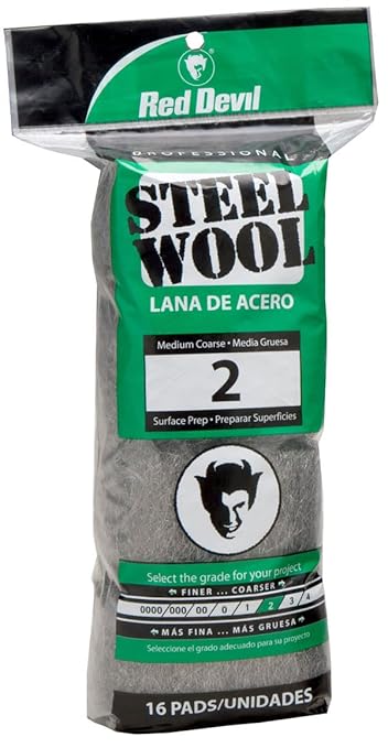 Red Devil 0315 Steel Wool, 2 Medium Coarse, (Pack of 96)