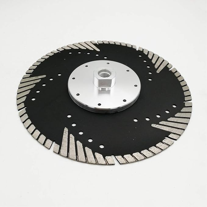 SHDIATOOL Diamond Turbo Blade Dia 9 Inch with Slant Protection Teeth Cutting Stone Granite Marble Concrete Brick with 5/8-11 Thread