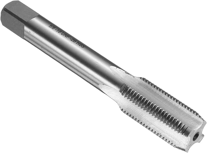 uxcell Hand Bottom Tap 5/8-18 UNF 2B Thread Bottoming Style Threading Taps High Speed Steel HSS6542 Straight Flutes Screw Tapping Tool