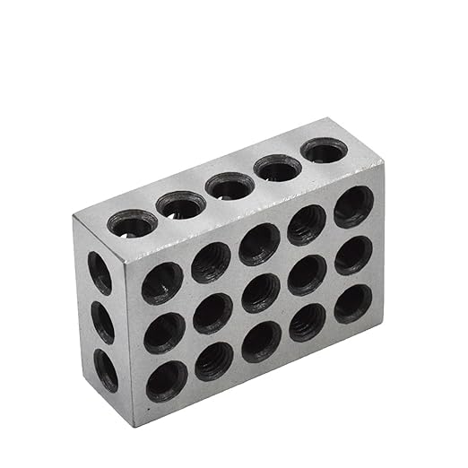 1 Pair of 1-2-3 Blocks Matched Pair with 23 Holes Precision Machinist Milling 0.0002 in Fit for Milling Machine Jig