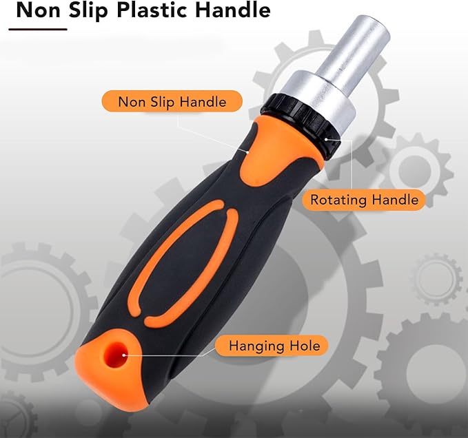 Ratcheting Screwdriver Set, 68 in 1 Socket Set and Magnetic Screwdriver Bit Set with Ratcheting Handle, Extension Bar, Storage Case, for electronic products, household appliances