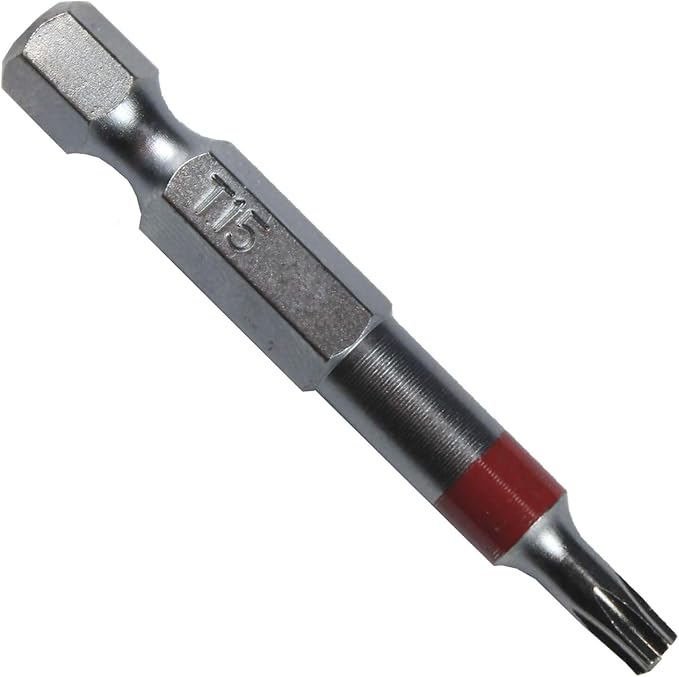 T15 Torx/Star Driver Bit - Color Coded 2" Torx/Star Drive Quick Change Shank Bit for Screws and Fasteners Requiring T15 Size Bits (5 Pack)