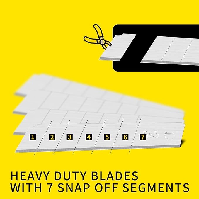 200-Pack 25MM Utility Knife Blades, Office Knife SK5 Slitting Blades for Retractable Box Cutters and Knives