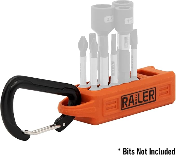 Screwdriver Magnetizer Bit Holder Organizer ??Railer 10-Hole Magnetizer/Demagnetizer Bit Organizer Holder with Carabiner