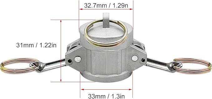 2PCS Aluminum Type DC Cam and Groove Fitting, Female Coupler x Female NPT, with 2PCS Camlock Gasket Fitting (0.5")