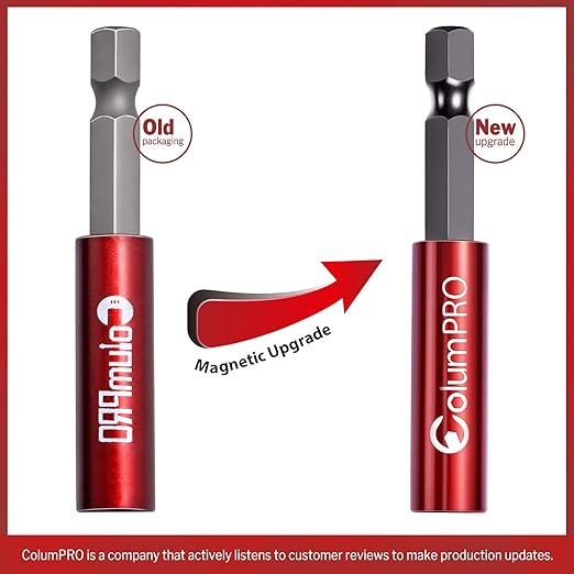 2PCS 12inch Strong Magnetic Drill Bit Extension Holder for Impact Driver,1/4" Hex Shank S2 Steel Magnetic Screwdriver Extension,Drill Bit Extender