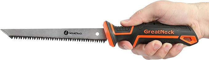 GreatNeck 74028 Single Edge Jab Saw and Sheath, Drywall Saw Tool, Sheetrock Saw, Includes Drywall Saw Cover, Ergonomic Handle