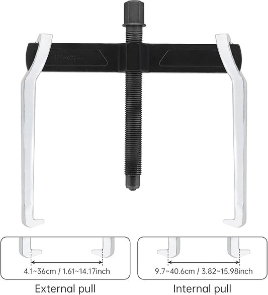 ChgImposs 16 Inch 2-Jaw Gear Puller, Heavy Duty CR-V Adjustable Reversible Bearing Puller Tool for External & Internal Removal of Pulleys, Flywheels, Bearings, Gears, Brake Drums