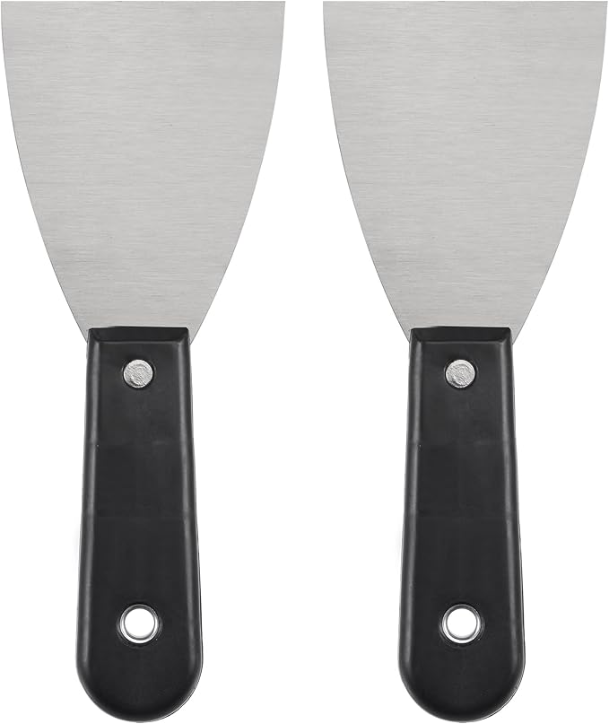 uxcell Putty Scraper 3" Spatula Drywall Repair Spreader Stainless Steel Blade Black Handle 2Pcs