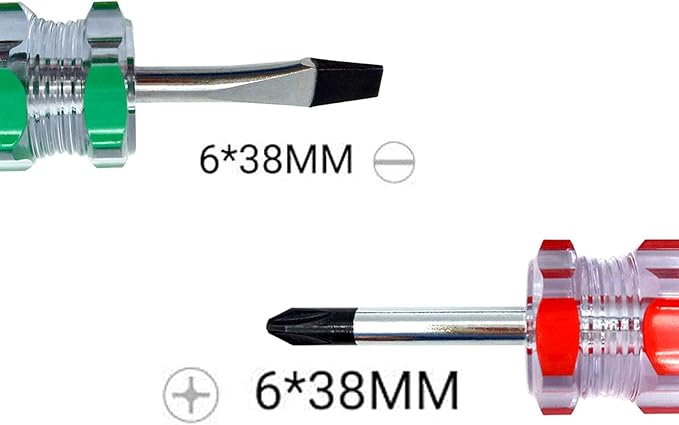 Buspoll Stubby Screwdriver ??Compact Short Screwdriver for Tight Spaces, Durable Chrome-Plated Steel Construction, Easy to Use, Versatile Tool.