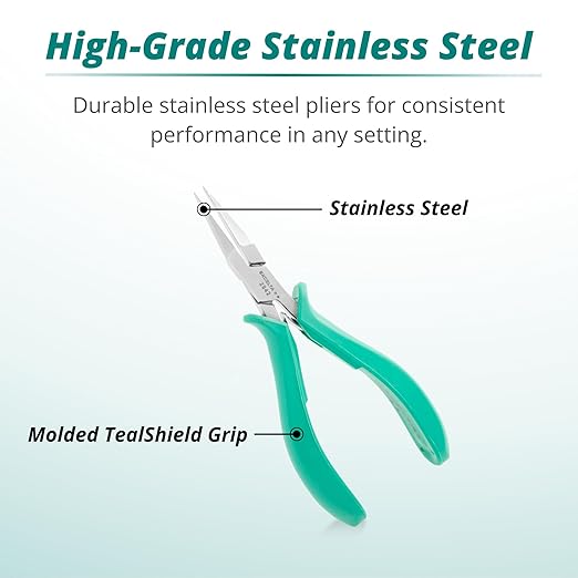 Excelta Stainless Steel Pliers, Gentle Spring Mechanism, Ergonomic Anti-Static & Cushioned Grip, Precision Tool, 5.75" Length, Intermediate
