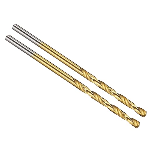 PATIKIL 2mm Drill Bit, M42 8% Cobalt High-Speed Steel Jobber Straight Shank 135° Titanium Nitride (TiN) Coated for Hard Metal Stainless Steel - 2 Pack