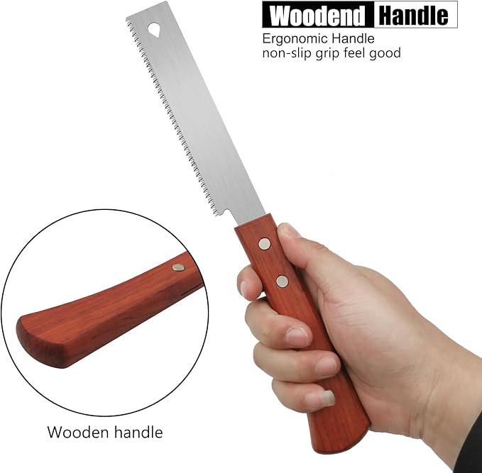 Mini Hand Saw, 6 Inch Flush Cut Saw 17 TPI Trim Saw for Woodworking Tools Small Projects