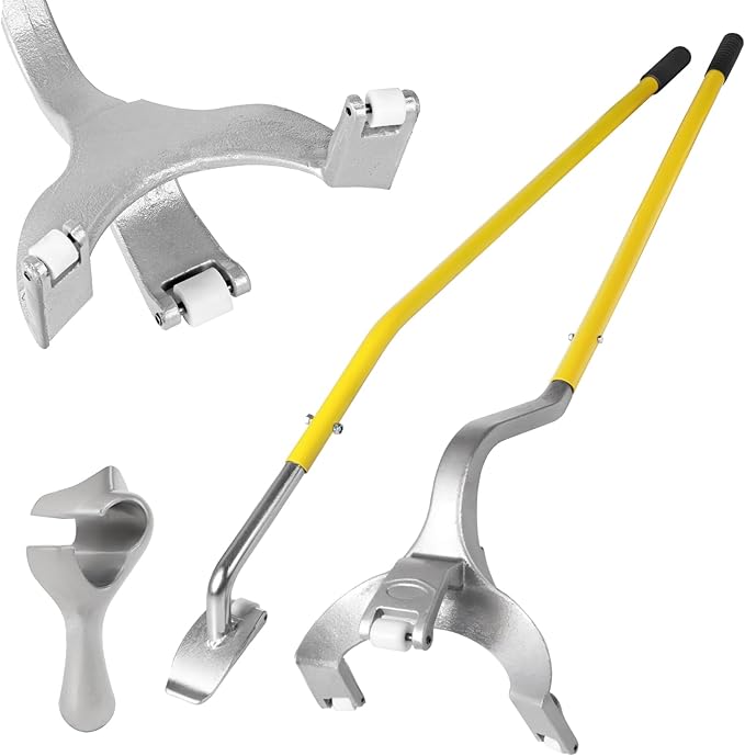 YELLOW JACKET Tire Mount Demount Tool, 3PCS Tire Changer Demount Tool with Extra Bead Keeper, 22.5 to 24.5 inches, Tire Changing Tools for Car Repairing Adapted to Aluminum and Steel Rims, Yellow