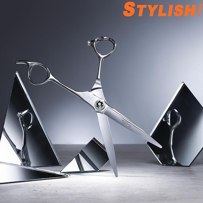 High-end Professional Extremely Very Sharp Barber Hair Cutting Scissors Hairdresser Shears For Hair 6.5 Inch Haircut Scissor Made Of Stainless Steel For Hairdressing Salon and Home Use