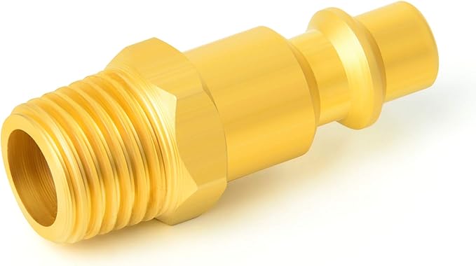 GASHER Brass 1/4" NPT Male Industrial Air Plug, Pneumatic Plugs 300PSI (20-Pack)
