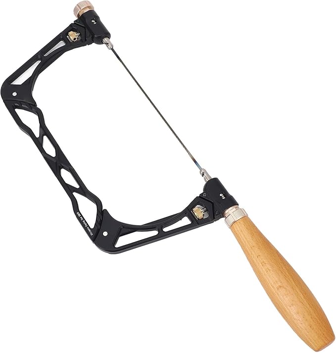 Coping Saw Kit Set,Woodworking U Shaped Aluminum Curved Saw Wooden Handle, for Woodworking, Plastic, Rubber, and Soft Metal Cutting