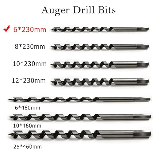 SagaSave 6 * 230mm Wood Auger Drill Bit, Ship Auger Long Drill Bit for Soft and Hard Wood, Plastic, Drywall and Composite Materials, 1Pcs
