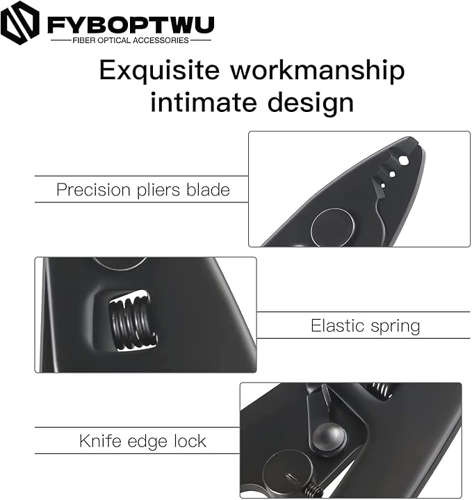 FYBOPTWU - 3 pcs CFS-3 Fiber Optic Stripper 3 Port Hole Fiber Optic Stripping Tool with 6" handle