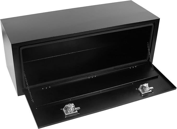 48 Inch Steel Tool Box with T-Handle Latch, Underbody Storage Truck Bed Organizer Toolbox for Trailer Pickup RV, Job Tool Chest, 48 X 18 X 18 Inch, Black