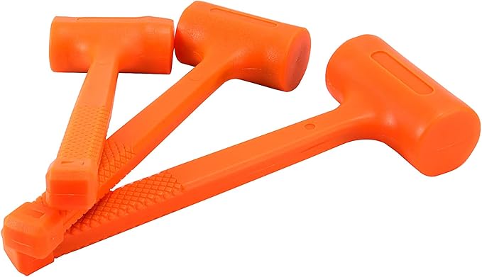 JAPCHET 3Piece Dead Blow Hammer Set, 1lb/16oz, 2lb/32oz, 3lb/48oz Dead Blow Hammer Unibody Molded, Unicast Deadblow Mallet with Checkered Grip