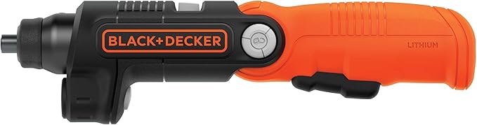 BLACK+DECKER Cordless Screwdriver with LED Light 4V MAX, Electric Screwdriver with 2 Pcs Bit Set (BDCSFL20C)