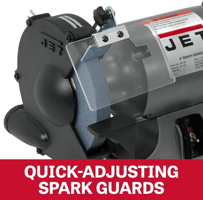 JET 8-Inch Bench Grinder, 3450 RPM, 1/2 HP, 120V 1Ph (Model JBG-8)
