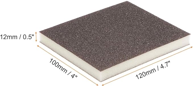 HARFINGTON 16pcs Medium Grit Sanding Sponge Blocks 180-240 Grit Foam Sanding Block Pad for Polishing Kitchen Metal Wood Drywall, 120x100x12mm, Brown