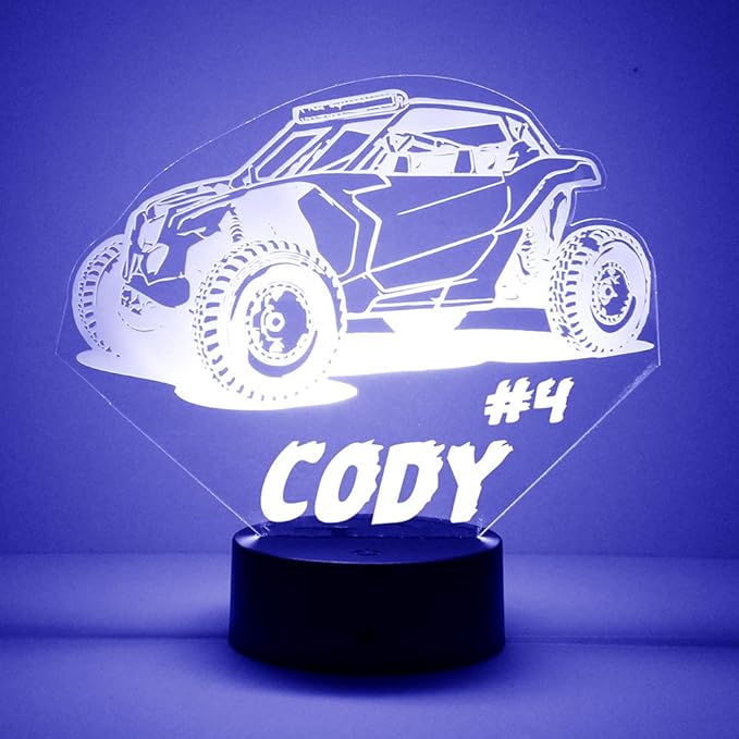 Transportation Custom LED Sign Night Light Lamp with Remote, Light Up Display with Personalized Name or Image, Customized and Made in The USA, Clear Acrylic Design Home Decor with 16 Colors, 4 Modes