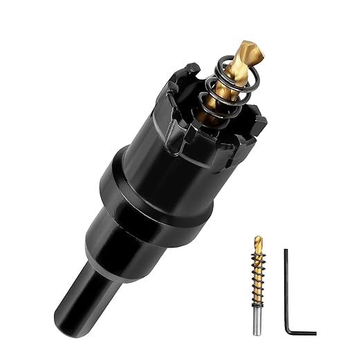 24mm竊?0.94 inch 竊?Carbide Hole Saw,Metal Steel Hole Saw,Stainless Steel Drill Bit, Hole Cutter for Stainless Steel,Sheet Metal and Iron,Black (24mm竊?0.94 inch 竊?