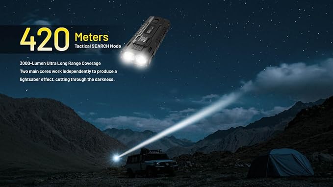 Nitecore EDC37 EDC Flashlight, 8000 Lumen Flat Shape USB-C Rechargeable Fast Charging with Digital OLED Display and Mechanical Lock Sticker