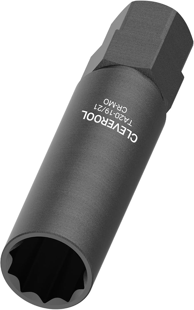 10 Spline Lug Nut Socket, Compatible with Bimecc 10-Spline Lug Nuts and Lug Bolts, Replacement for TA20-19/21, 10-Spline Lug Nut Key with 19MM and 21MM Hex Drive, CR-MO