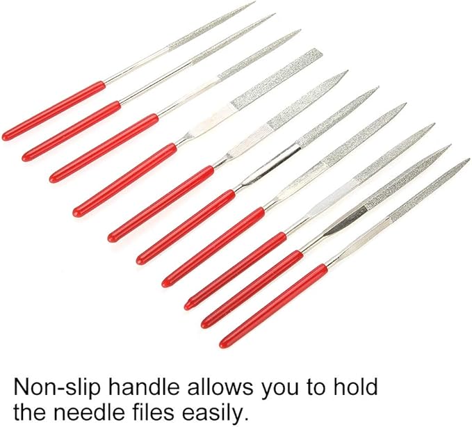 10Pcs Wood RASP with Premium Grade Steel Hand File, Round Hand RASP, Half Round Flat & Needle Files, Filing Tool Woodworking DIY Mini Handcraft Wood Rasp Files Needle Set for Sharping Wood