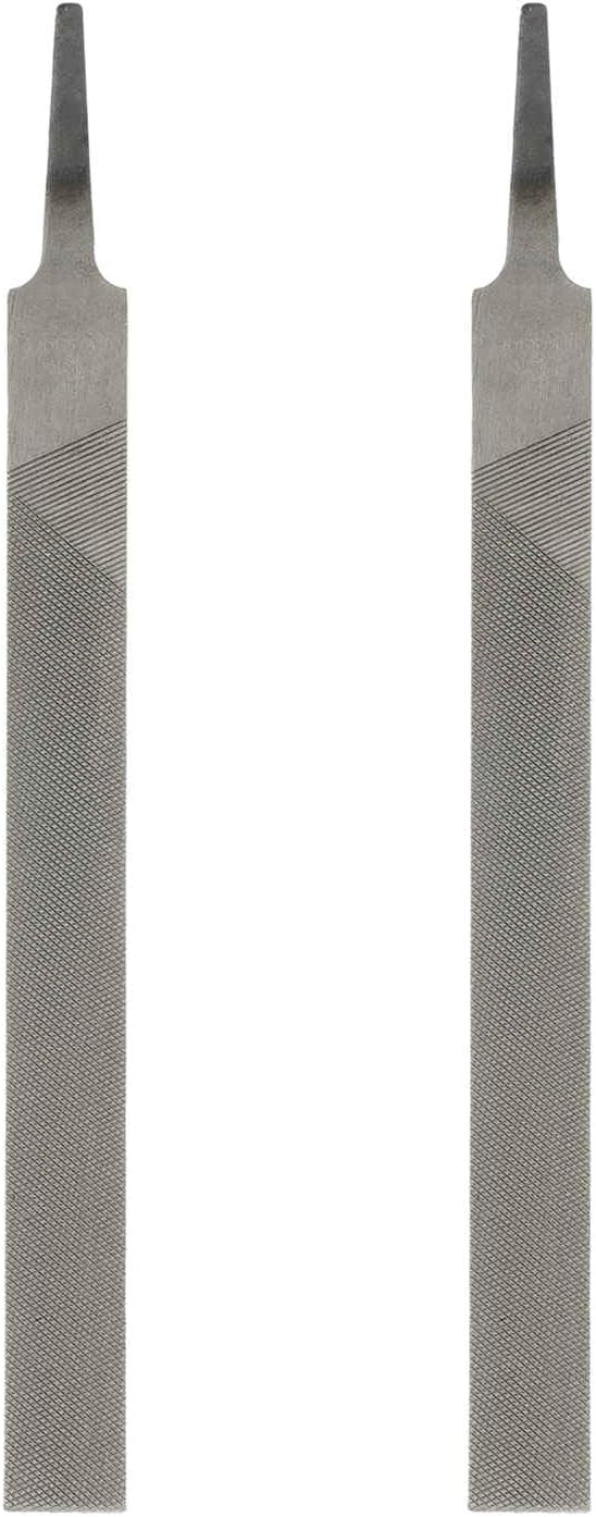 HARFINGTON 2pcs Flat Coarse Cut File 8" Double Cut Teeth High Carbon Steel Hand Rasp File without Handle for Metal Wood Deburring Removing