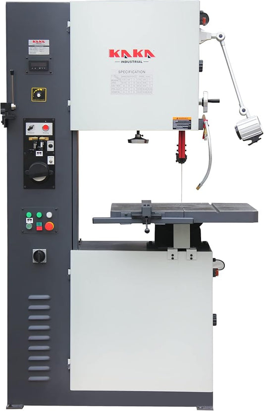 KAKA INDUSTRIAL Vertical Band Saw,16-inch Metal Cutting Bandsaw, 220V 1PH Variable Speed with Integrated Blade Welder & Grinder, Tilting Cast Iron Table for Steel, Aluminum, Plastic VS-1611