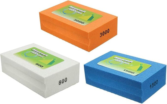 3 PCS Sanding Blocks 800 Grit+1500 Grit+3000 Grit Polishing Grinding Block Diamond Polishing Hand Pads Block For Granite Marble Glass Grinding