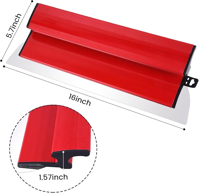 2 Pcs Drywall Skimming Blade 16 Inch, Skimming Blade with 0.5mm Stainless Steel Blade for Drywall and Wallboard