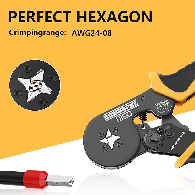 Ferrule Crimping Tool Kit with Wire Connectors, AWG24-8 Sawtooth Self-Adjustable Ratchet Wire Terminals Crimper Kit (Crimping Tool Set - 18 Types)